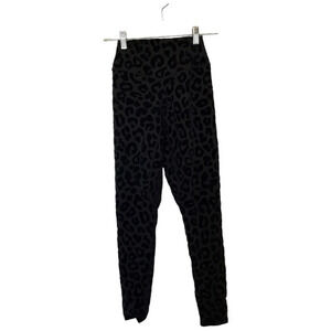 Balance Athletica Lux Pant Panther Black Velvet Leopard Print Leggings XS